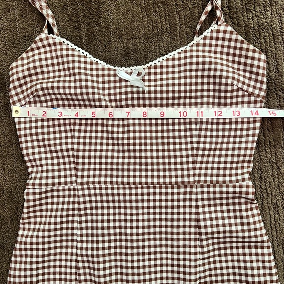 Urban Outfitters Gingham minidress. Brown/white checked. P/S. Great condition. - Picture 6 of 8